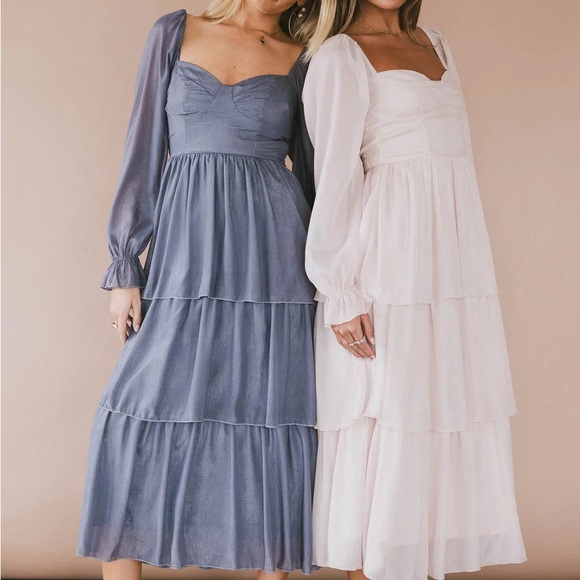 bohme Dresses & Skirts - Bohme Manning Shimmery Midi Dress in Slate